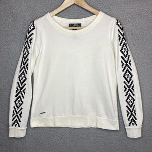 LRL Ralph Lauren Womens Southwest Embroidered Ivory Shirt Top Preppy Old Money S
